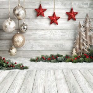 Dudaacvt 5X7ft Christmas Backdrop Xmas Tree Christmas Balls Vinyl Photography Backdrop Customized Photo Background Studio Prop