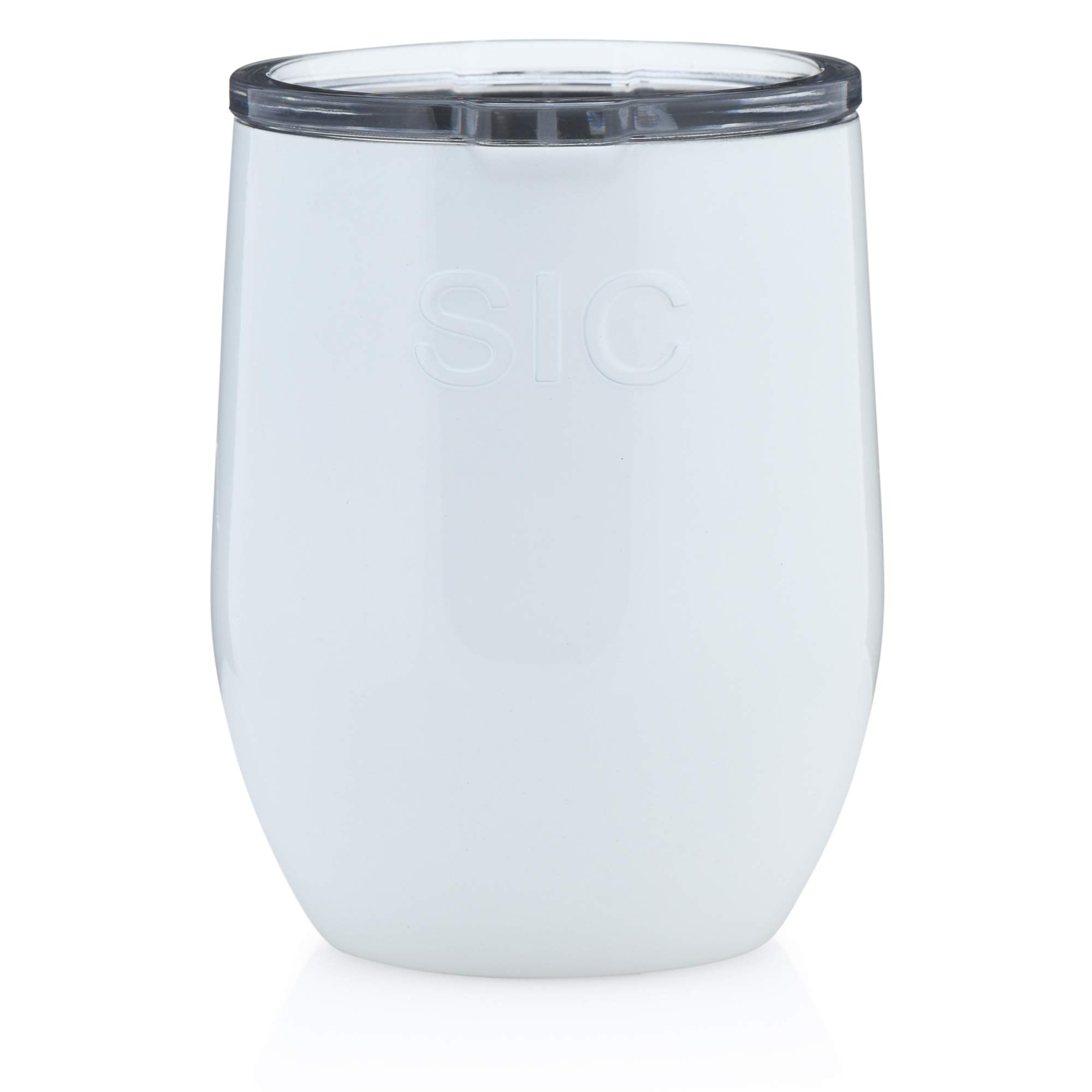 Seriously Ice Cold SIC 16oz Insulated Stemless Wine Tumbler Mug, Premium Double Wall Stainless Steel, Leak Proof BPA Free Lid