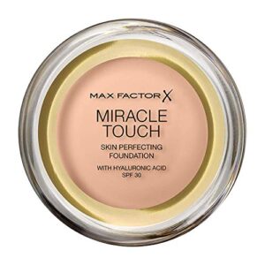 max factor miracle touch foundation, new and improved formula, spf 30 and hyaluronic acid, 35 pearl beige