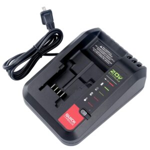 Lasica 20V Max Charger Compatible with Black & Decker 20V Battery and Compatible with Porter-Cable 20V Battery LBXR20 LBXR2020 PCC681L PCC685L PCC692L BDCAC202B 20-Volt Power Tool Battery Charger