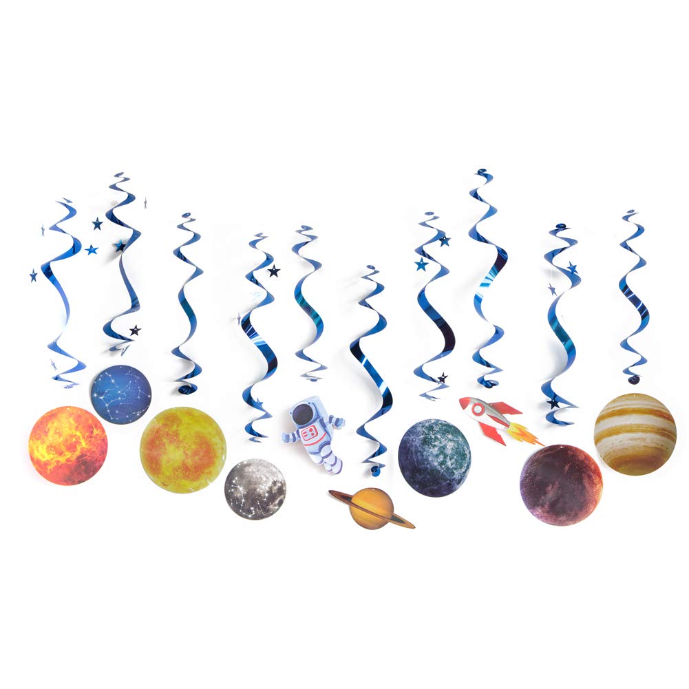 Easy Joy Solar System Hanging Swirl 10 Pieces Decorations Outer Space Party Planets Supplies Space Decorations Star Wars Decorations Galaxy Space Room Decor