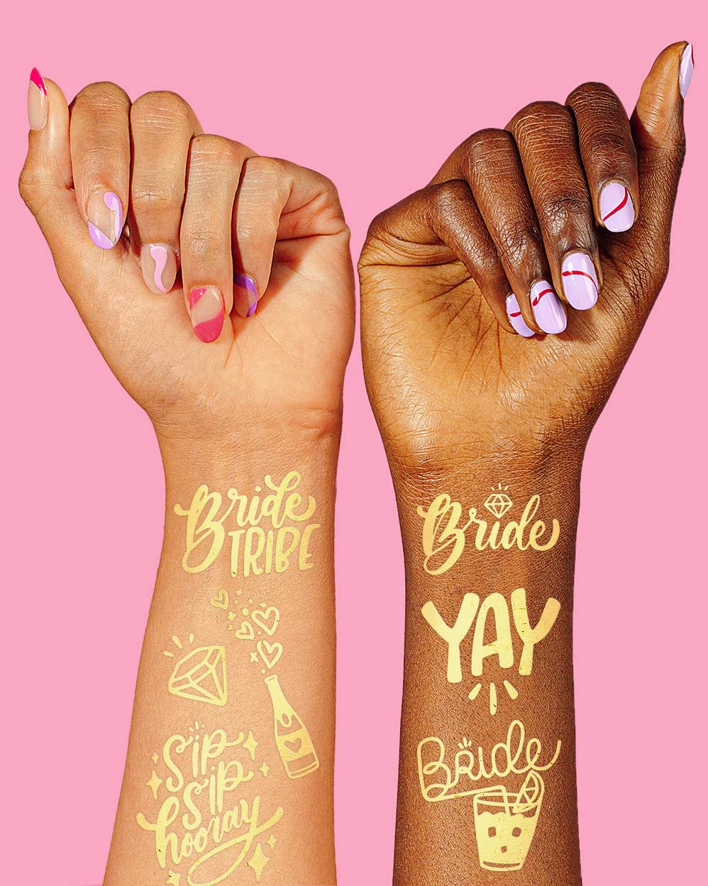 xo, Fetti 30 Bride Tribe Metallic Tattoos | Bachelorette Party Decorations, Bridesmaid Favor + Bride To Be gold