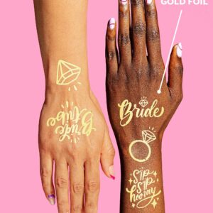 xo, Fetti 30 Bride Tribe Metallic Tattoos | Bachelorette Party Decorations, Bridesmaid Favor + Bride To Be gold