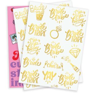 xo, Fetti 30 Bride Tribe Metallic Tattoos | Bachelorette Party Decorations, Bridesmaid Favor + Bride To Be gold