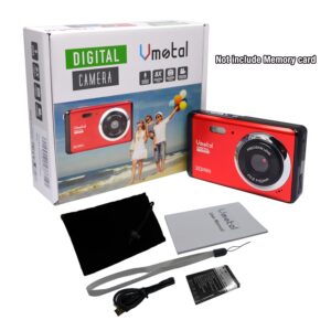 Mini Digital Camera Rechargeable FHD 1080P 20MP Camera, Vmotal Video Camera Digital Students Cameras with 2.8 inch TFT LCD 8X Digital Zoom Compact Camera (Red)