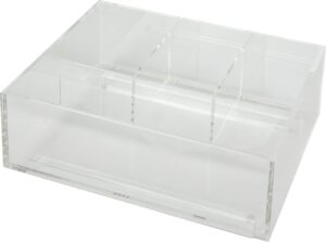 divided acrylic top tray for vanity pullout