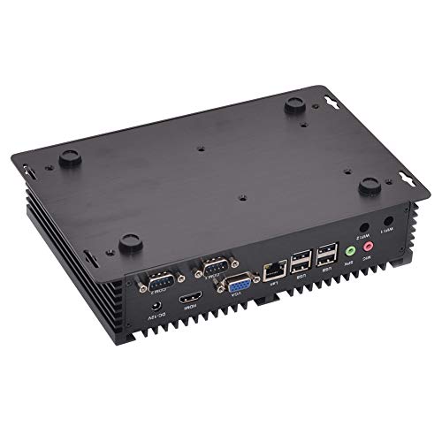 HUNSN Fanless Industrial PC, Mini Computer, Intel Celeron 2955U 2957U, Windows 11 or Linux Ubuntu, IM03, AC WiFi, BT4.0, VGA, HDMI, LAN, 2 x COM RS232, 6 x USB2.0, 8G RAM, 128G SSD