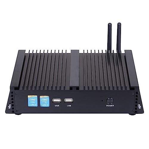 HUNSN Fanless Industrial PC, Mini Computer, Intel Celeron 2955U 2957U, Windows 11 or Linux Ubuntu, IM03, AC WiFi, BT4.0, VGA, HDMI, LAN, 2 x COM RS232, 6 x USB2.0, 8G RAM, 128G SSD