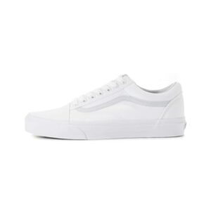 vans unisex old skool true white skate shoe, white, 8.5 us