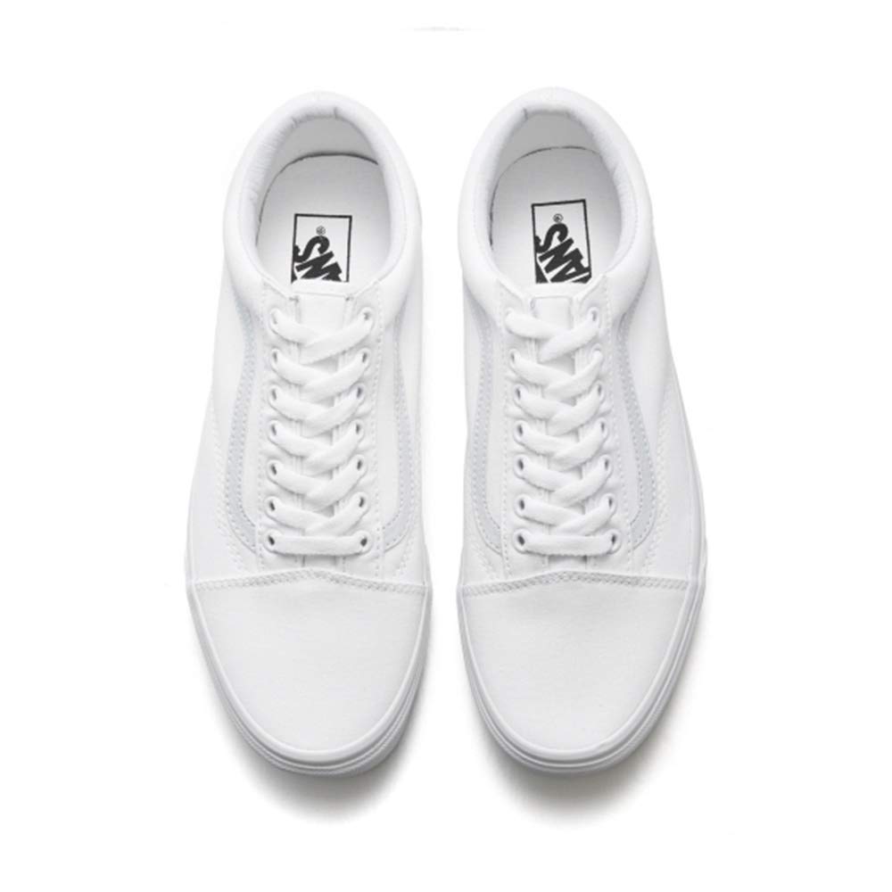 Vans Unisex Old Skool True White Skate Shoe, White, 8.5 US