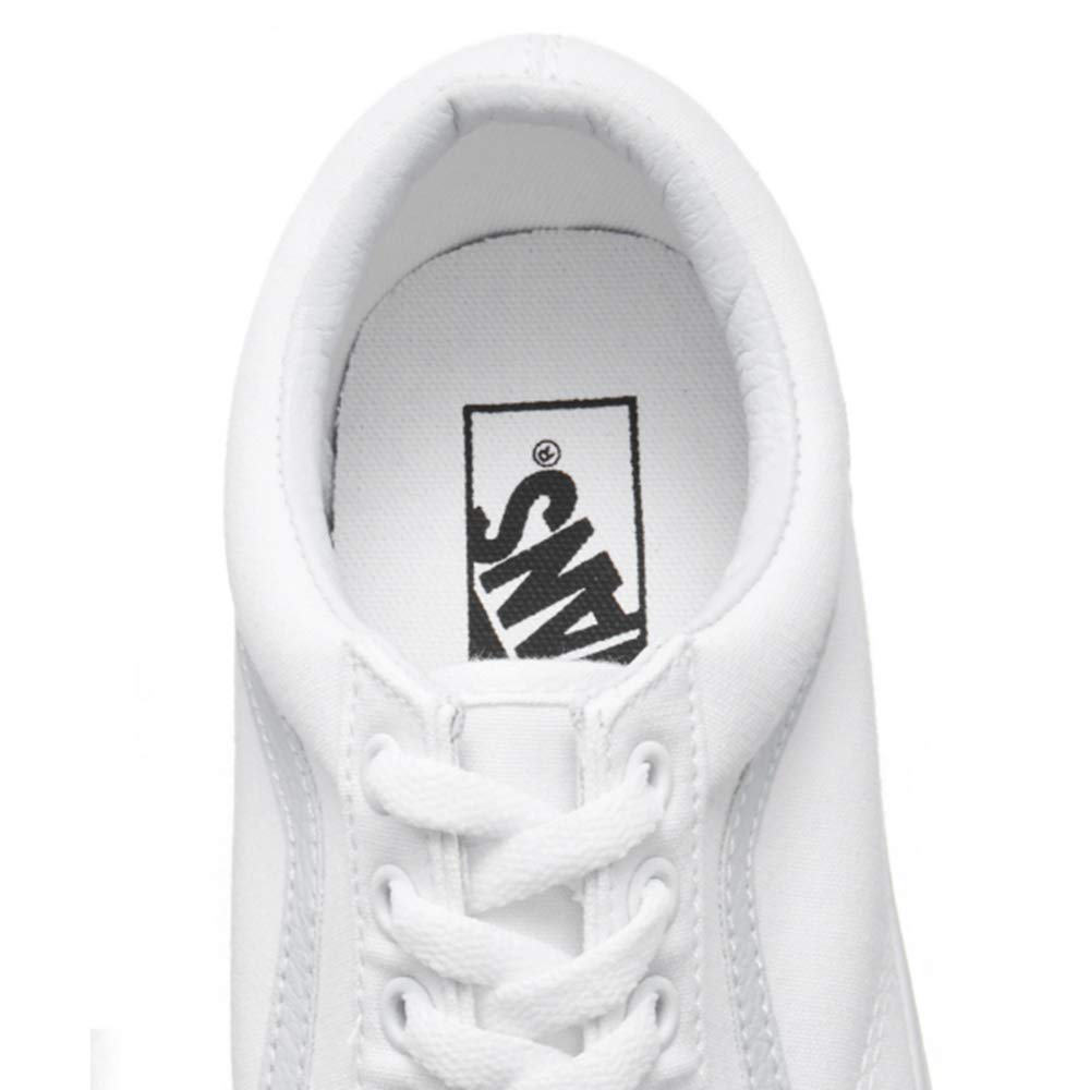 Vans Unisex Old Skool True White Skate Shoe, White, 8.5 US