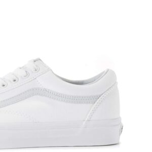 Vans Unisex Old Skool True White Skate Shoe, White, 8.5 US