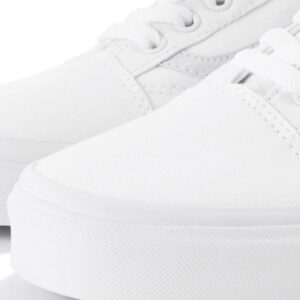 Vans Unisex Old Skool True White Skate Shoe, White, 8.5 US