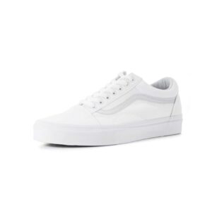 Vans Unisex Old Skool True White Skate Shoe, White, 8.5 US