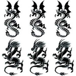 small dragons temporary tattoos stickers for kids women men girls 6 sheets, fake dragon lovely tattoos paper body sticker set party favors,waterproof and long lasting body tattoos by yesallwas (set 1)