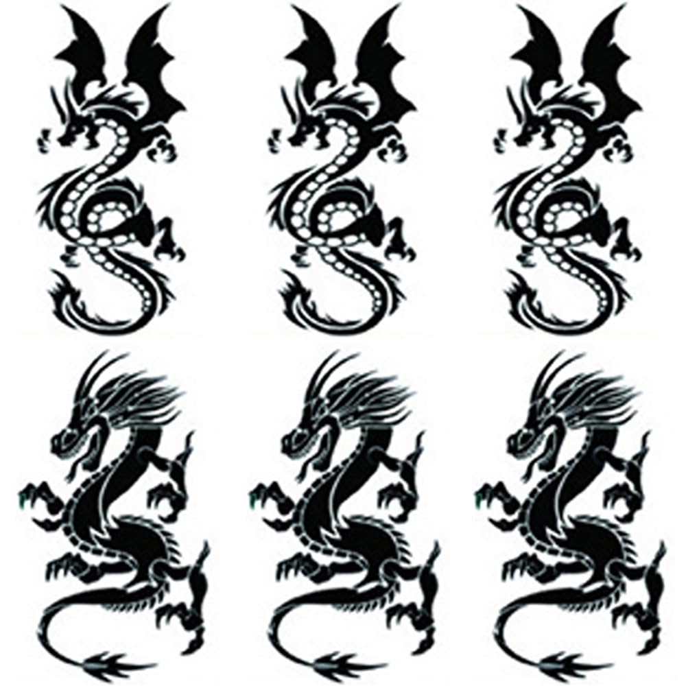 Small dragons Temporary Tattoos Stickers for kids Women Men Girls 6 Sheets, Fake dragon lovely Tattoos Paper Body Sticker Set Party Favors,waterproof and Long Lasting body tattoos by Yesallwas (Set 1)