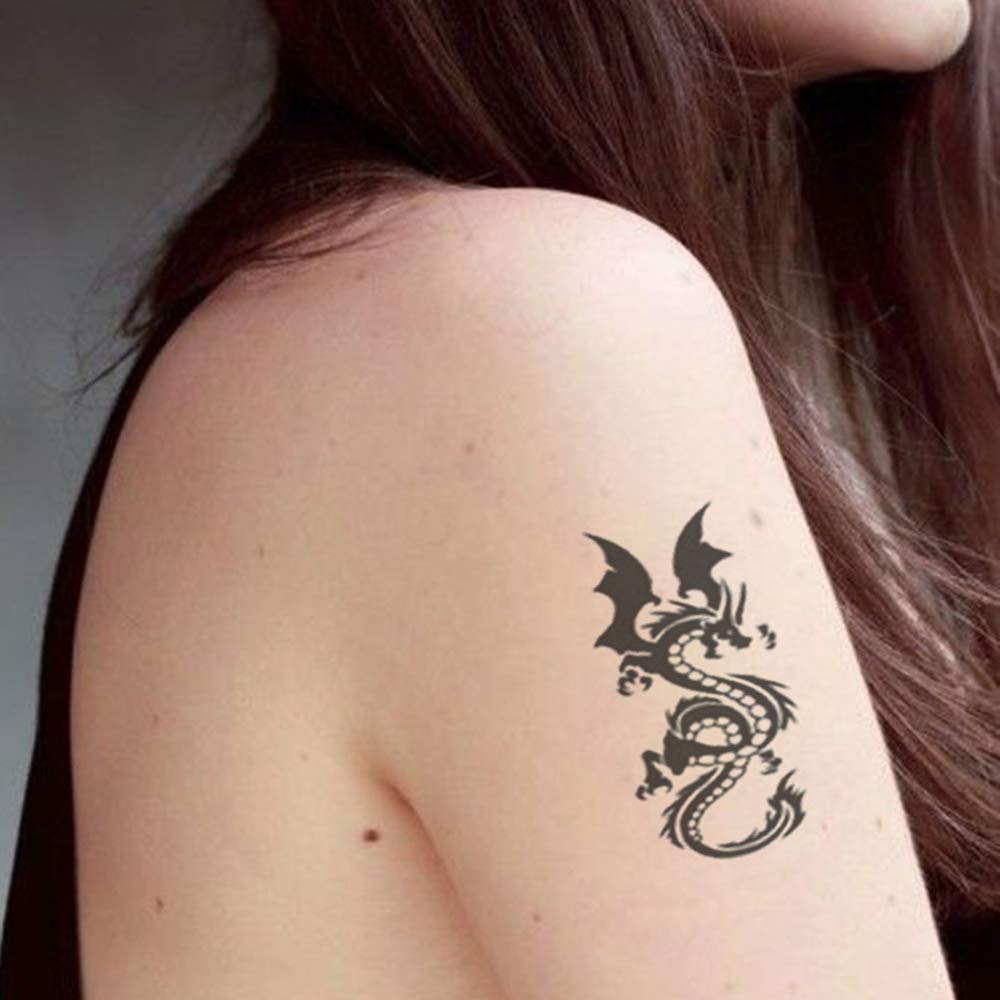 Small dragons Temporary Tattoos Stickers for kids Women Men Girls 6 Sheets, Fake dragon lovely Tattoos Paper Body Sticker Set Party Favors,waterproof and Long Lasting body tattoos by Yesallwas (Set 1)