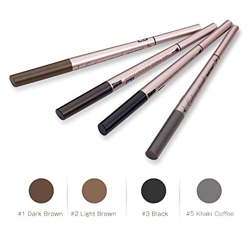 [ 2 Pack]Eyebrow Pencil, Waterproof Eyebrow Makeup with Dual Ends, Professional Brow Enhancing Kit with Eyebrow Brush (Dark Brown #1)