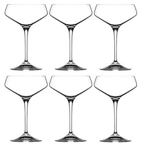 rcr cristalleria italiana aria collection 6 piece crystal wine glass set (champagne coupe (11.25 oz))