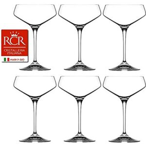 RCR Cristalleria Italiana Aria Collection 6 Piece Crystal Wine Glass Set (Champagne Coupe (11.25 oz))