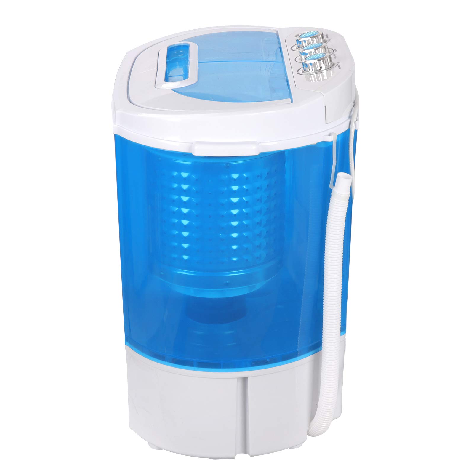 JupiterForce Portable Clothes Washing Machines with Drain Pipe, Mini Compact Twin Tub Spin Dryer Laundry Machine for Bathroom, Dorms, Apartments, Blue