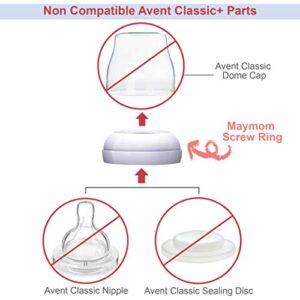 Replacement Screw Ring Compatible with Philips Avent Natural Bottles, Avent PP Bottles or Natural Glass Bottles; Not for AntiColi Nipple, Made by Maymom; Replace Avent Natural Screw Ring Collar
