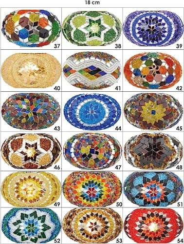 DEMMEX - 7 Big Globes Turkish Moroccan Mosaic Floor Lamp Light, Bohemian Boho Tiffany Mosaic Floor Lamp with North American Plug & Socket, 55" (Customize)
