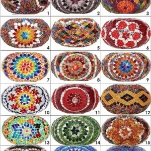 DEMMEX - 7 Big Globes Turkish Moroccan Mosaic Floor Lamp Light, Bohemian Boho Tiffany Mosaic Floor Lamp with North American Plug & Socket, 55" (Customize)