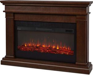 beau 59" landscape electric fireplace in dark walnut by real flame