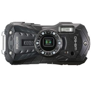 ricoh waterproof digital camera wg-60 black 14m withstand shock 1.6m cold -10 bk 03825