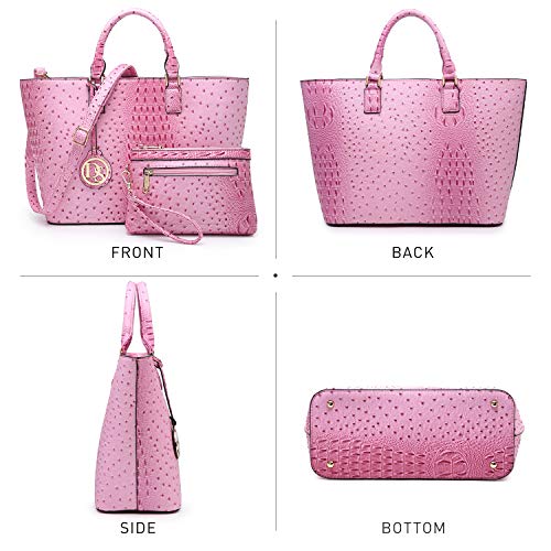 Dasein Two Tone Purses and Handbags for Women Tote Bags with Matching Wallet and Shoulder Strap