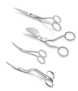 4 pcs professional embroidery duckbill applique scissors - stainless steel