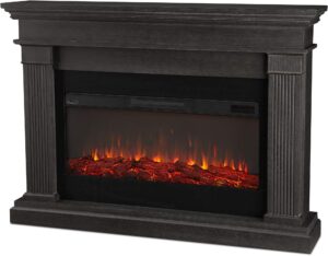 beau 59" landscape electric fireplace in gray by real flame