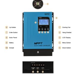 60A MPPT Solar Charge Controller 60amp Panel Battery Charger Controller 48V 36V 24V 12V Auto Max 150VDC Input mppt Charge Controllers Support Sealed Gel AGM Flooded Lithium Battery