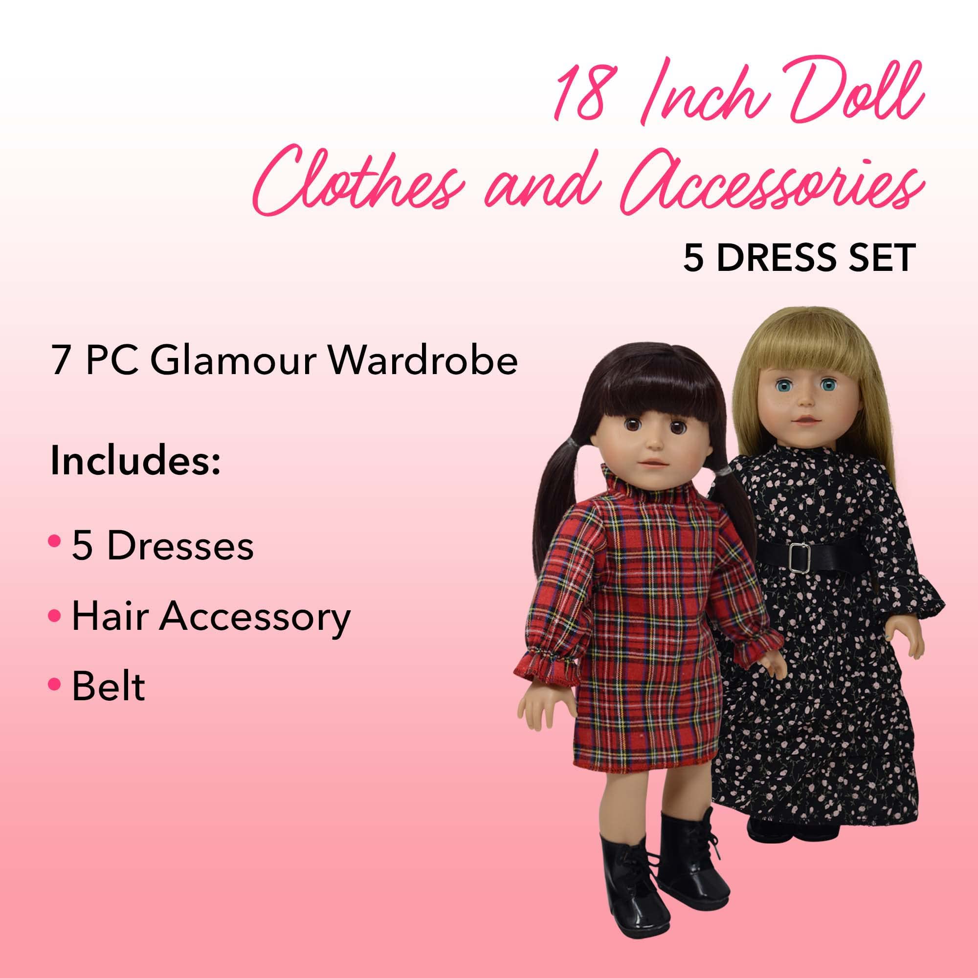 18 Inch Doll Clothes Dress and Doll Accessories (Winter Coats)