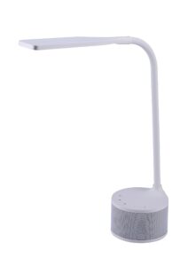 bostitch led dimmable desk lamp with bluetooth speaker & usb port, energy efficient, 5.5w, natural daylight, white (vled1817white-bos)