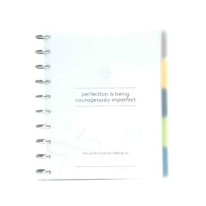 talia discbound notebooks, planner, customizable, (yclear w/silver discs, midsize (7.5in x 9.75in))