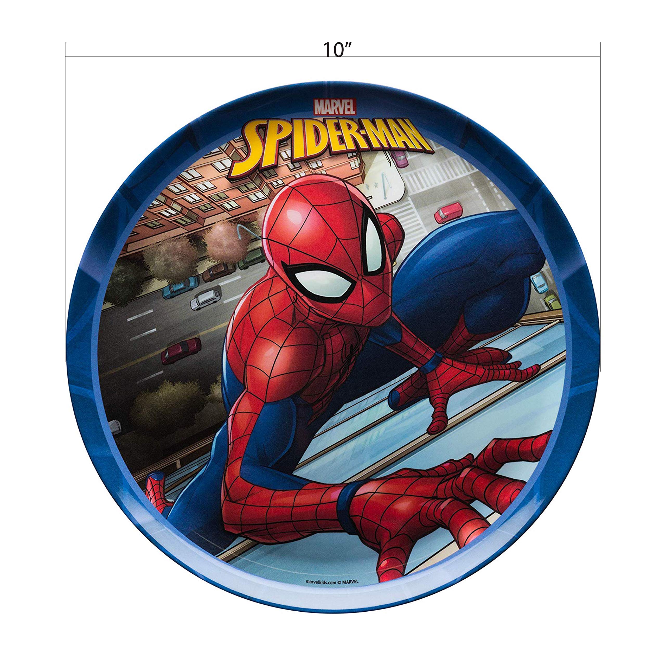 Zak Designs Marvel Comics Spider-Man - Kids Dinnerware Set, Including 10in Melamine Plate and 27oz Bowl Set, Durable and Break Resistant Plate and Bowl Makes Mealtime Fun (Melamine, BPA-Free)