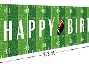 Large Football Happy Birthday Party Banner, Game Day Sports Party Decorations, Football Photo Backdrop Hanging Decorations(9.8 x 1.6 feet)