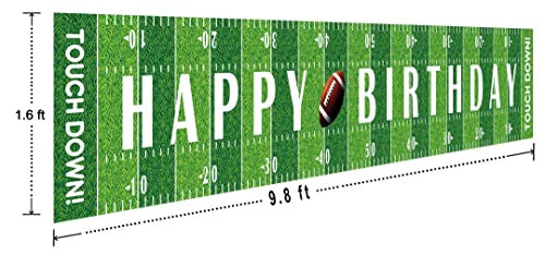 Large Football Happy Birthday Party Banner, Game Day Sports Party Decorations, Football Photo Backdrop Hanging Decorations(9.8 x 1.6 feet)