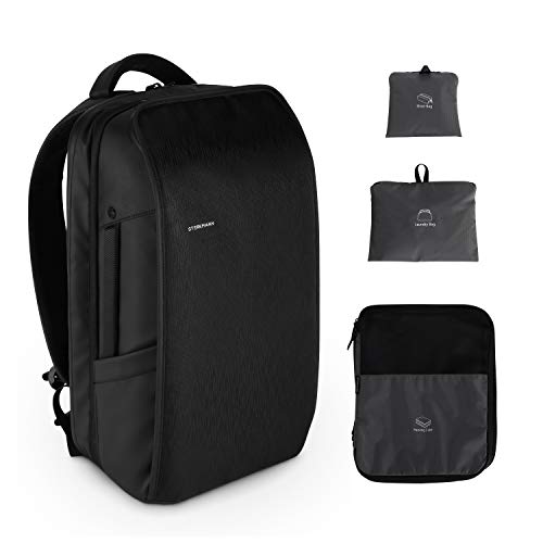 Sterkmann Expandable Carry on Backpack for men Overnight Weekender for Travel & Business Waterproof Fits 15" Laptop With Packing Cube, Shoe Pouch & Laundry Bag (20L-30L Capacity, 3 lbs)