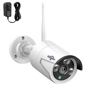 hiseeu camera add on 3mp outdoor wireless security camera, waterproof outdoor indoor 3.6mm lens ir cut day & night vision with power adapter, compatible 10ch wireless security camera system