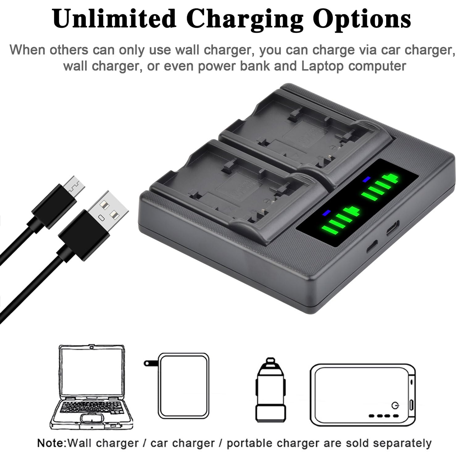 Batmax 2Packs VW-VBT380 VW-VBT190 Battery (3900mAh) + Dual USB Charger for Panasonic HC-V210, HC-V250, HC-V380, HC-V510, HC-V520, HC-V550, HC-V710, HC-V720, HC-V750, HC-V770, HC-VX870, HC-VX981