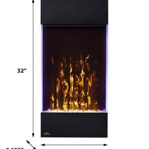 Napoleon Allure 32 inch Vertical Wall Mount Electric Fireplace - Black, NEFVC32H