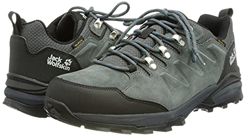 Jack Wolfskin Men's Refugio Texapore Low M Hiking Shoe, Grey/Black, 9.5