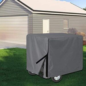 AKEfit Generator Cover for 5500-15000 Watt Portable Generators, Waterproof Heavy Duty 600D Oxford Fabric Universal Cover, UV Protection Windproof Portable Generator Cover Large 28x38x30 inch, Gray