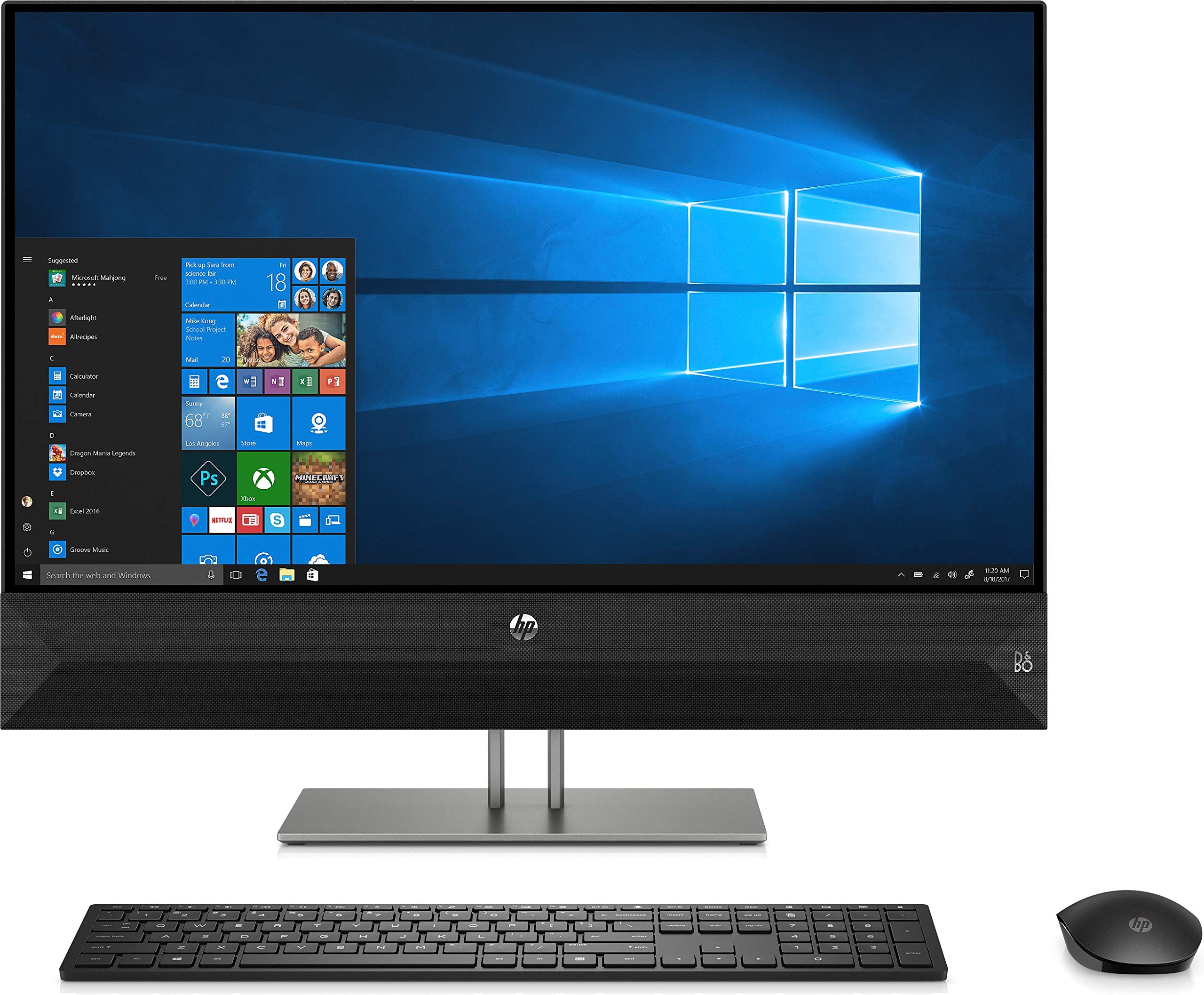 HP Pavilion 27" All-in-One Touchscreen Desktop Computer AMD Ryzen 5 8GB RAM 1TB HDD Sparkling Black - AMD Ryzen 5-2600H Quad-core Wireless Keyboard & Mouse Included - in-Plane Switching