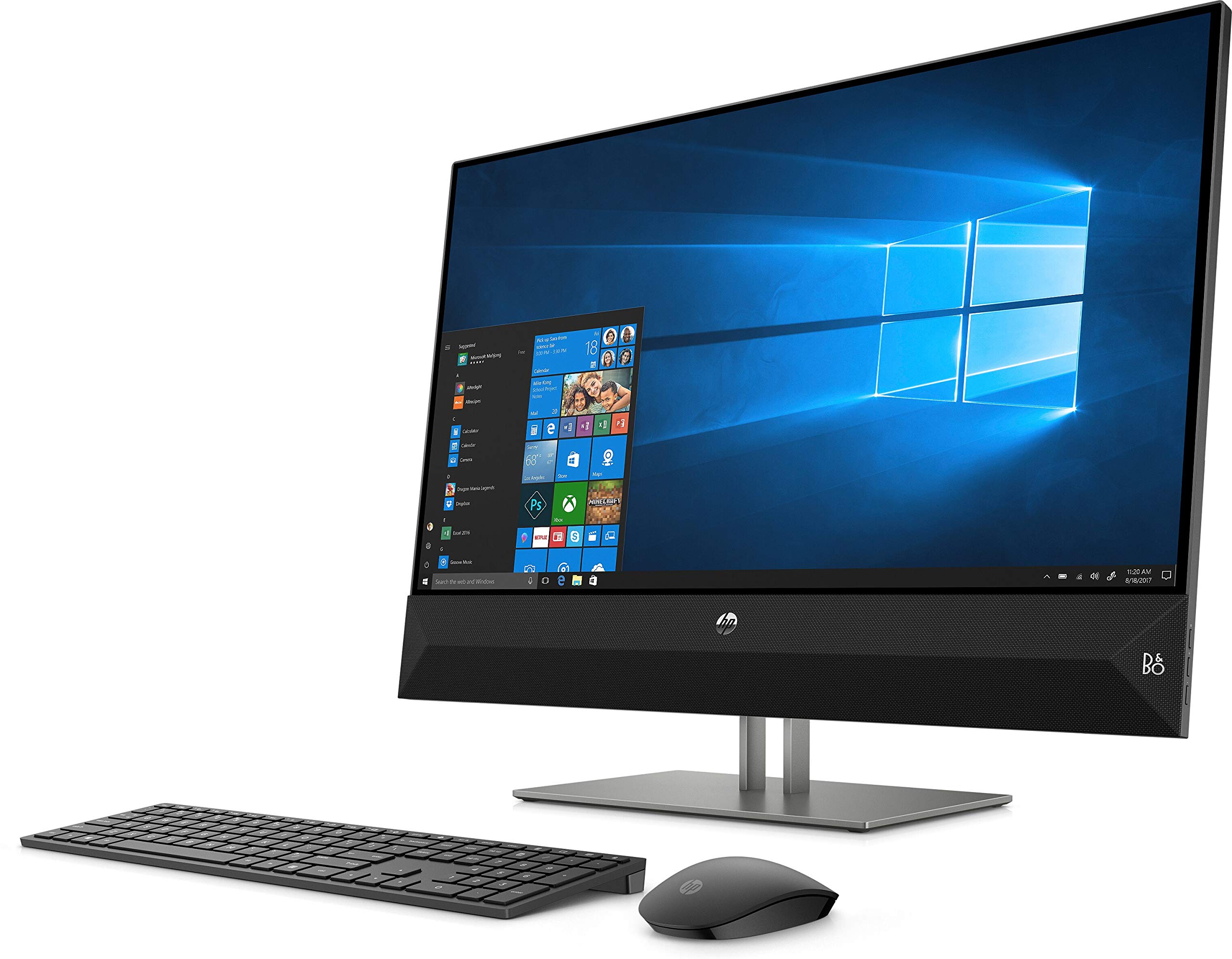 HP Pavilion 27" All-in-One Touchscreen Desktop Computer AMD Ryzen 5 8GB RAM 1TB HDD Sparkling Black - AMD Ryzen 5-2600H Quad-core Wireless Keyboard & Mouse Included - in-Plane Switching