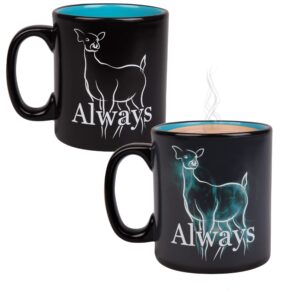 harry potter always heat changing coffee mug, large 20 oz - doe patronus design reveals with heat - officially licensed - gift for kids, teens & adults - ceramic