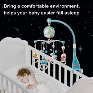 Mini Tudou Baby Musical Mobile Crib with Music and Lights, Timing Function, Projection, Take-Along Rattle and Music Box for Babies Boy Girl Toddler Sleep